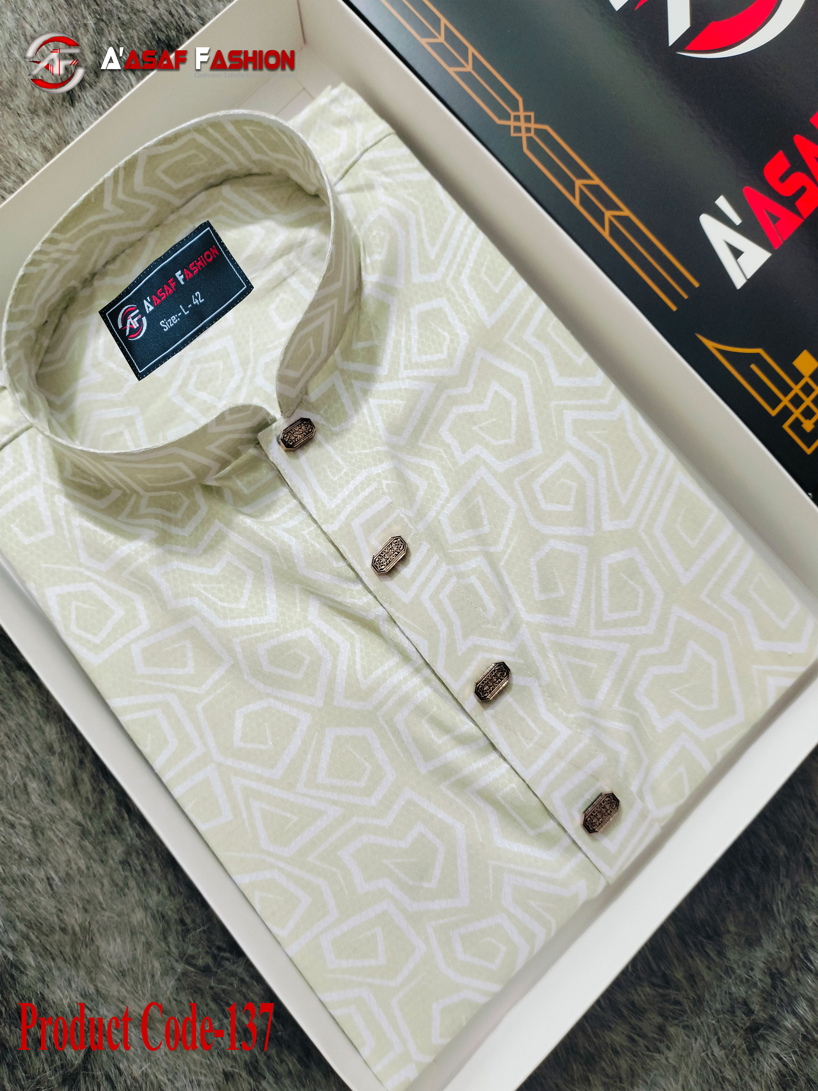 Premium Printed Panjabi (CODE-137)