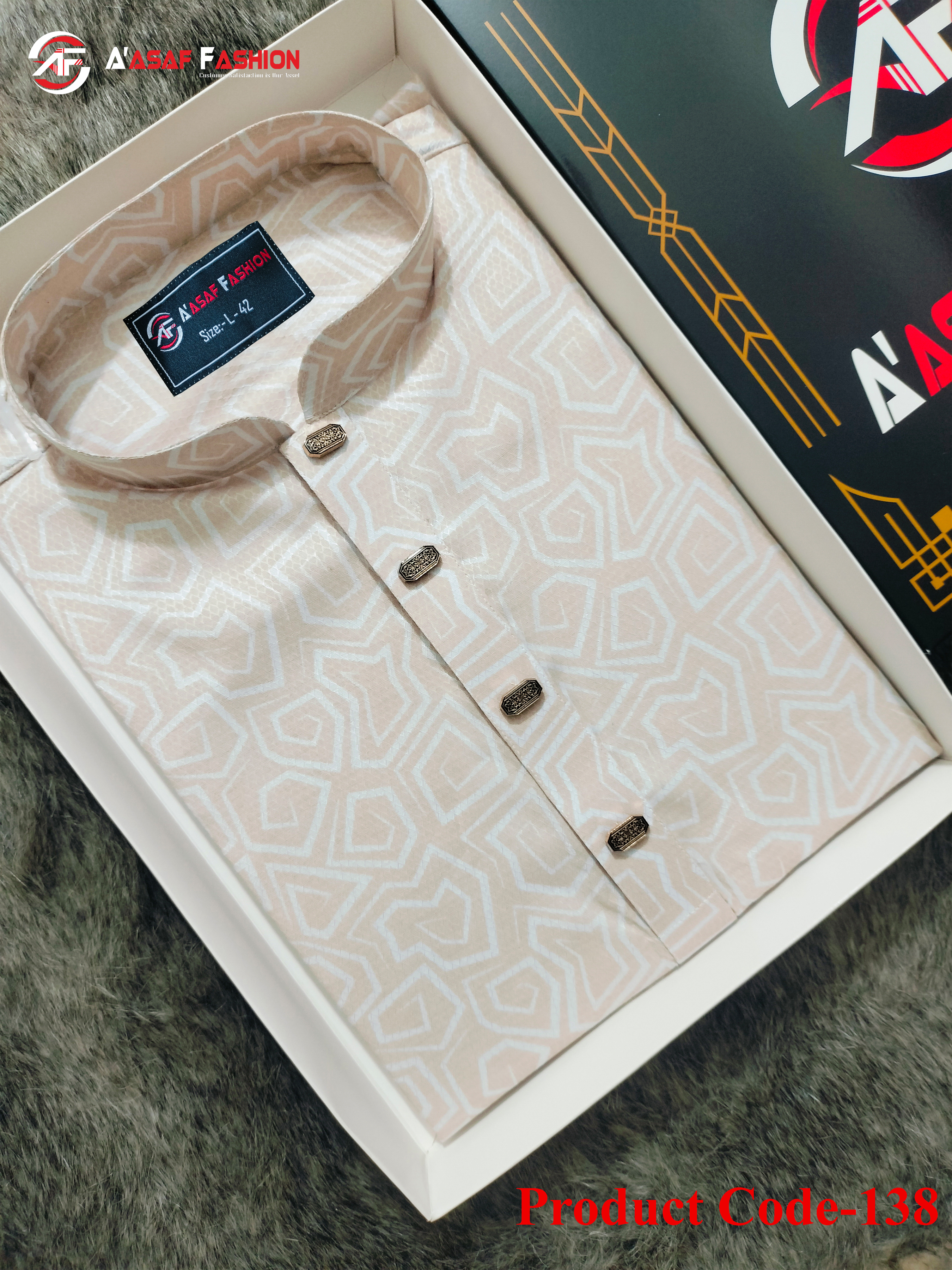 Premium Printed Panjabi (CODE-138)