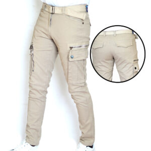 Grey cargo pants for men